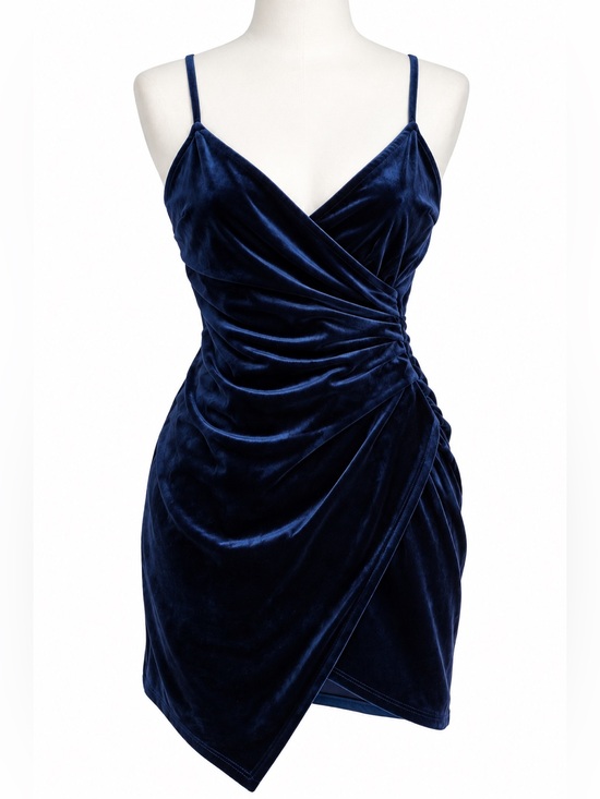 blue velvet dress windsor | Dresses | Elegant Windsor Navy Ruched Mini Homecoming Party Dress Small SummerSale2024